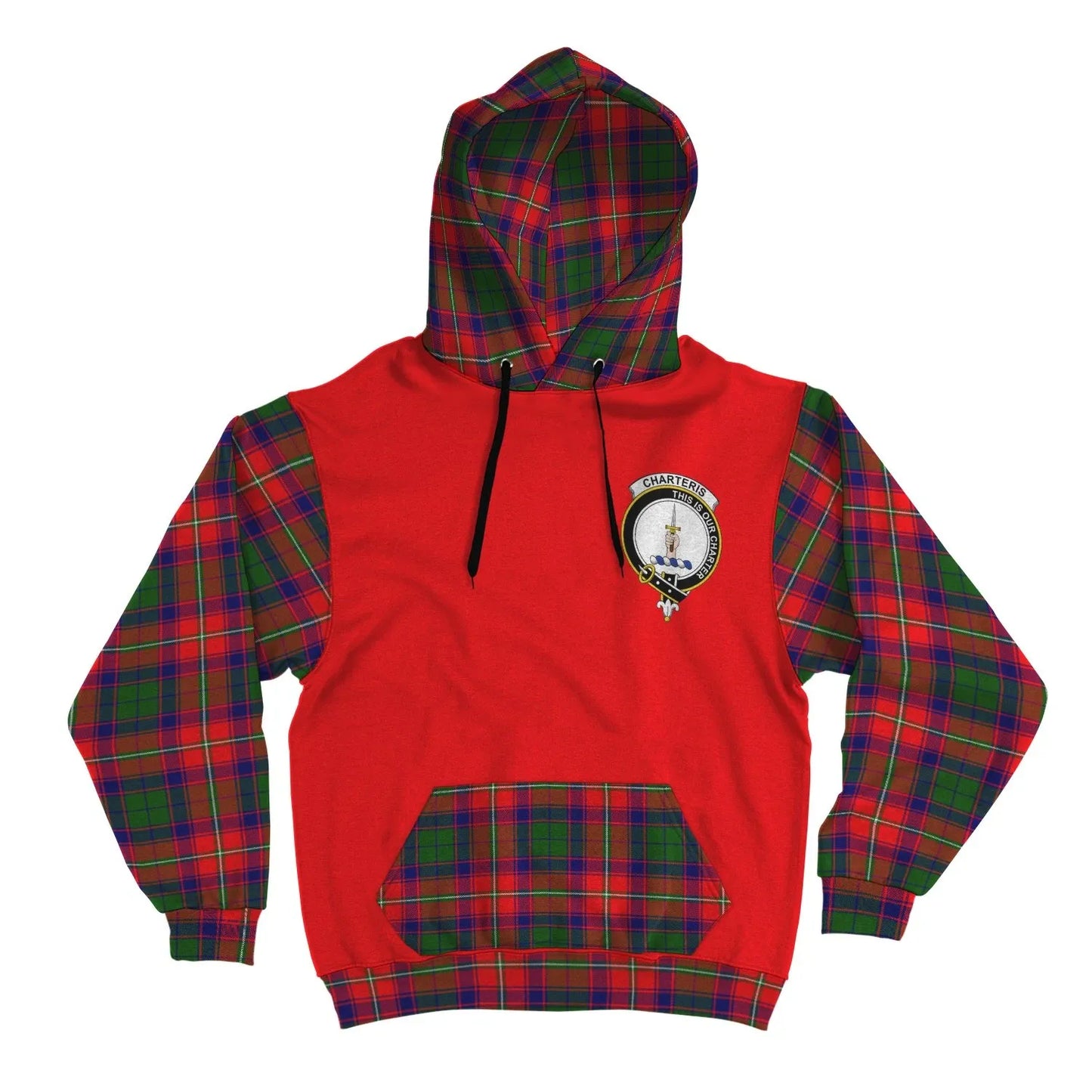 Printivon Charteris Earl Of Wemyss Clans Tartan All Over Hoodie Sleeve Color