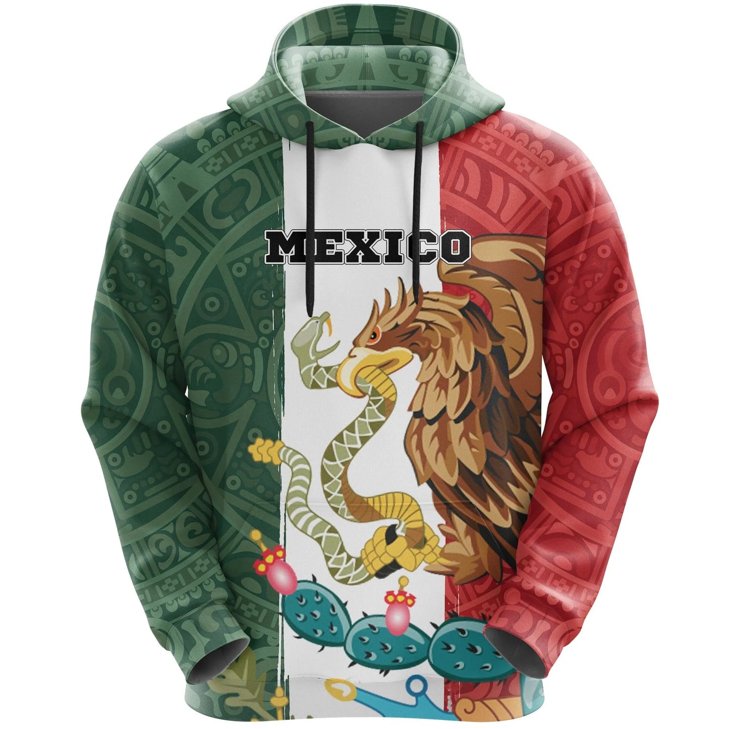 Mexico Hoodie, Mexican Aztec Pullover Hoodie