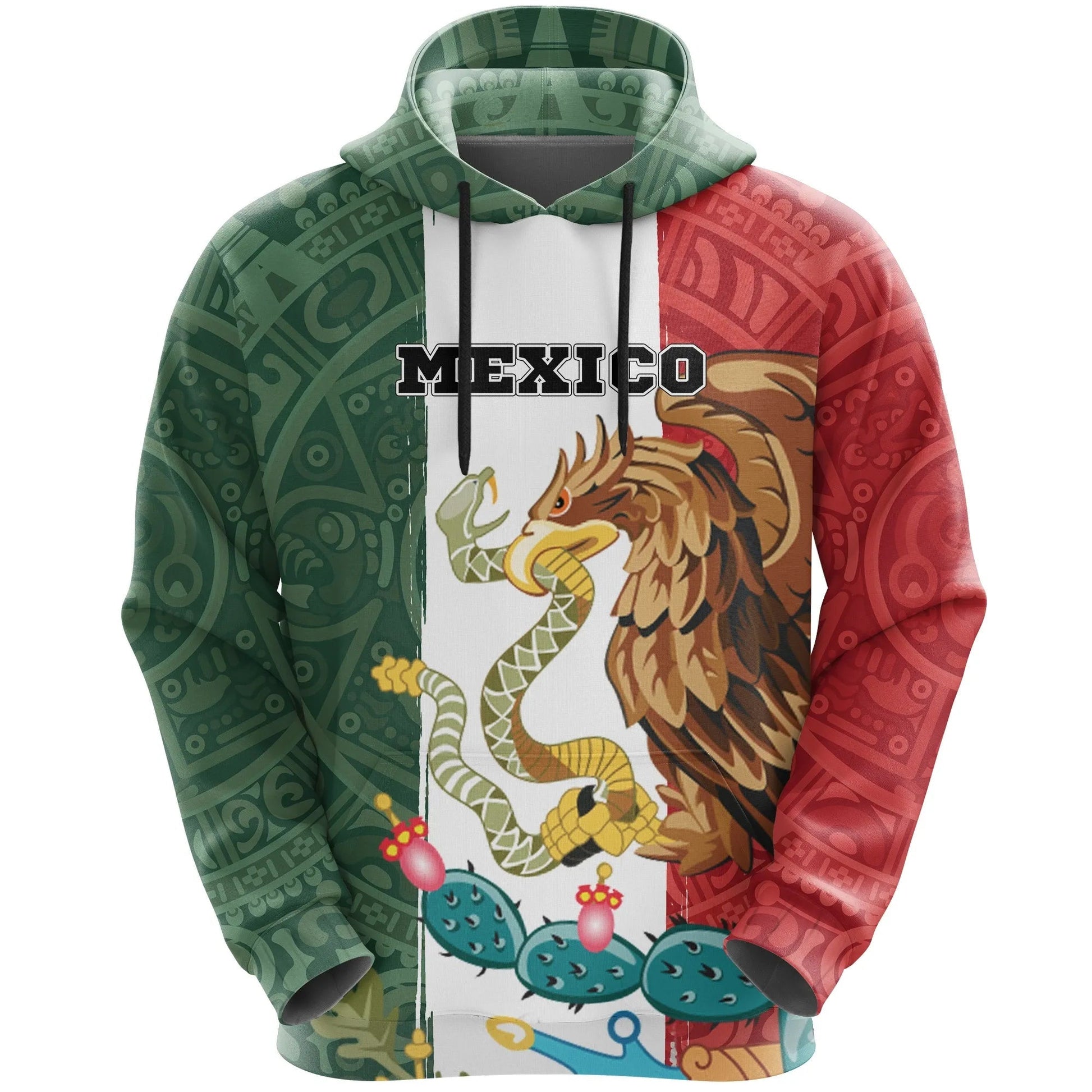 Mexico Hoodie, Mexican Aztec Pullover Hoodie