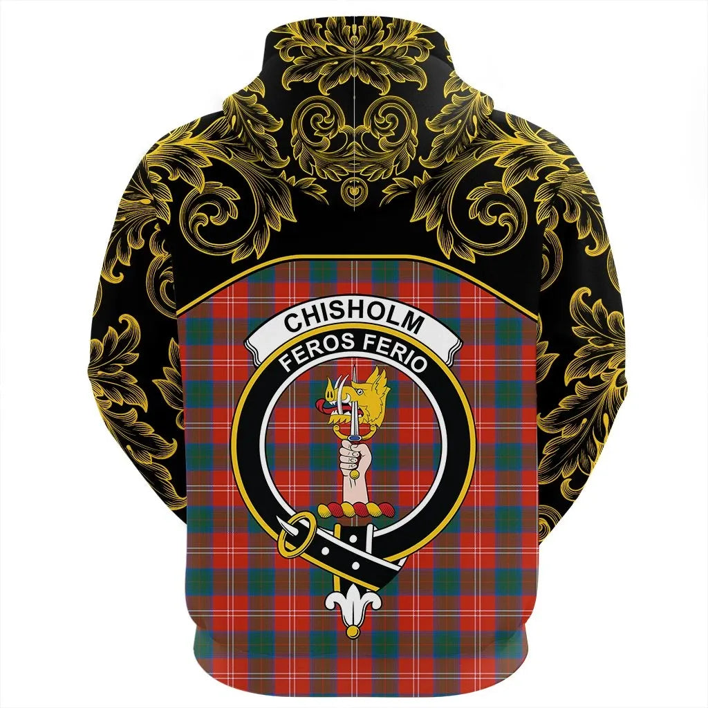 Printivon Chisholm Ancient Tartan Clan Crest Hoodie Empire I