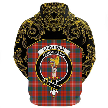 Printivon Chisholm Ancient Tartan Clan Crest Hoodie Empire I