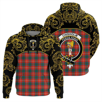 Printivon Chisholm Ancient Tartan Clan Crest Hoodie Empire I