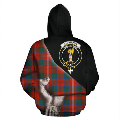 Printivon Chisholm Ancient Tartan Clan Crest Hoodie Patronage
