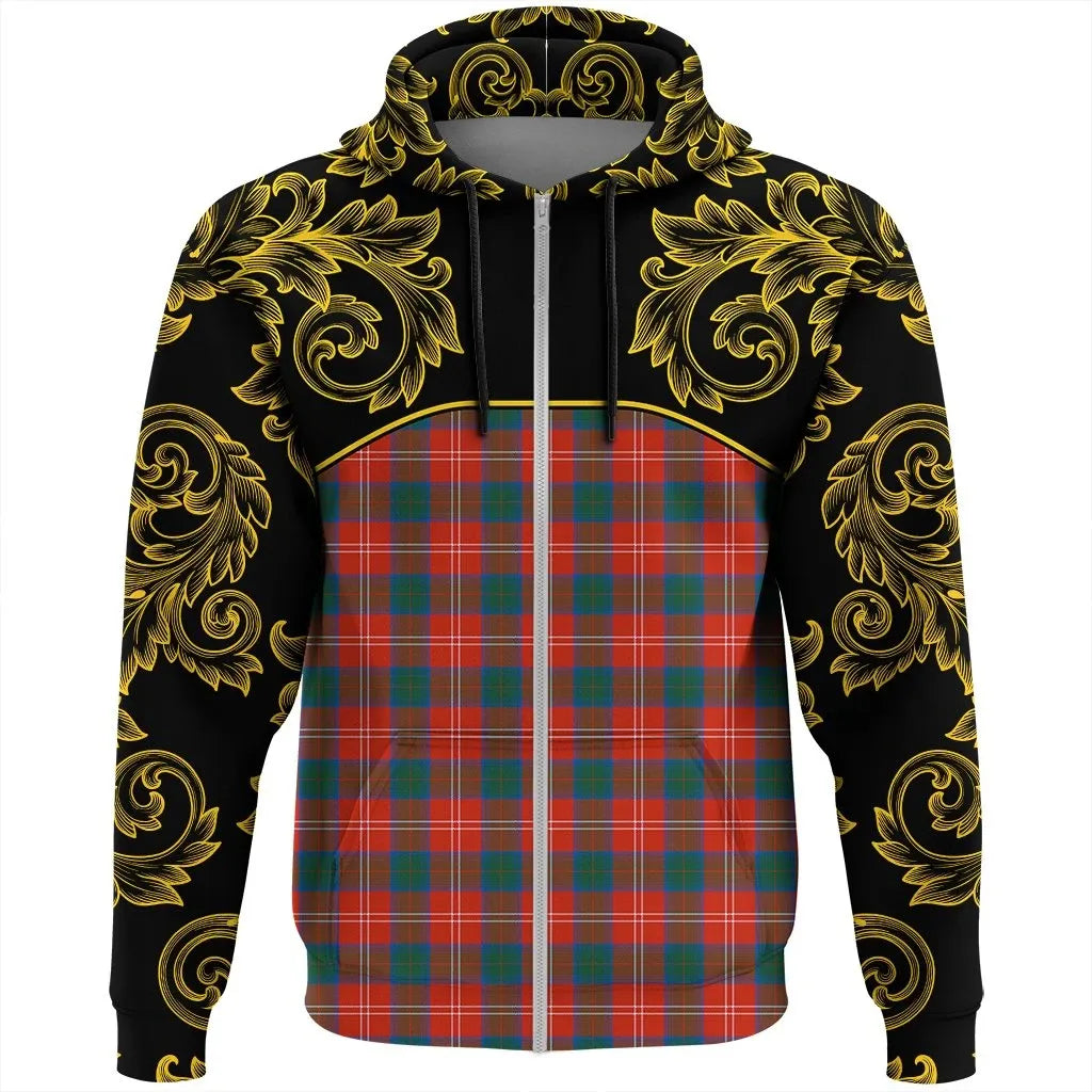 Printivon Chisholm Ancient Tartan Clan Crest Zip Hoodie Empire I