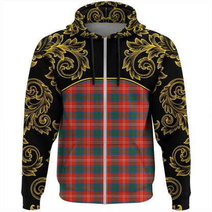 Printivon Chisholm Ancient Tartan Clan Crest Zip Hoodie Empire I