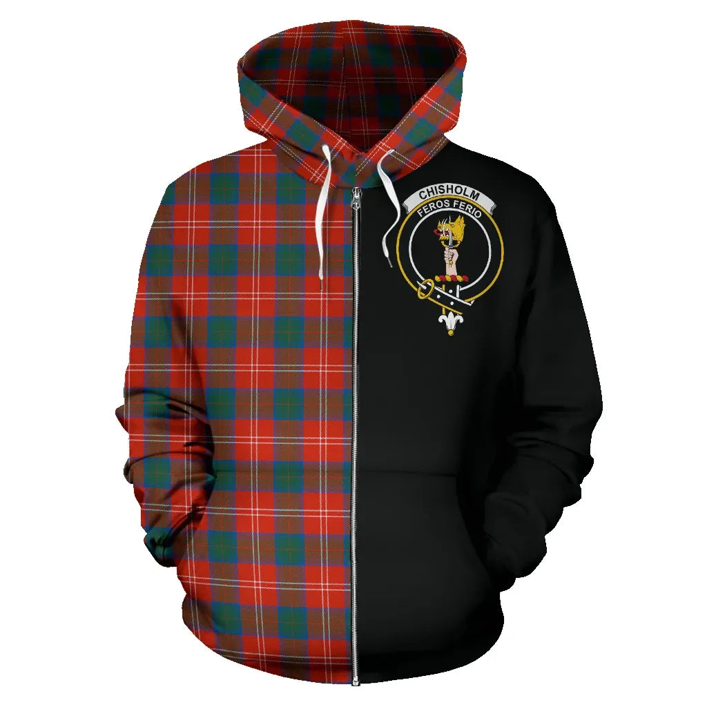 Printivon Chisholm Ancient Tartan Hoodie Half Of Me