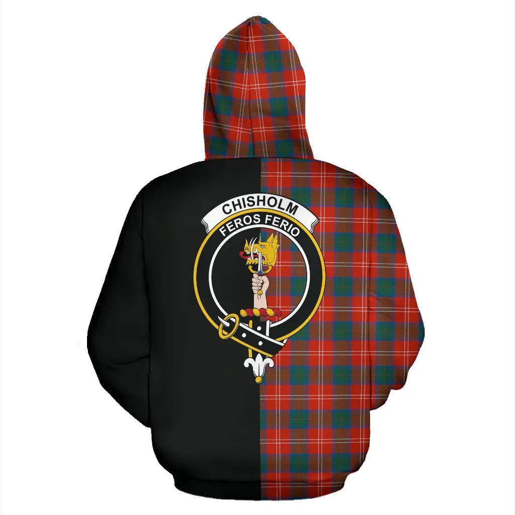 Printivon Chisholm Ancient Tartan Hoodie Half Of Me