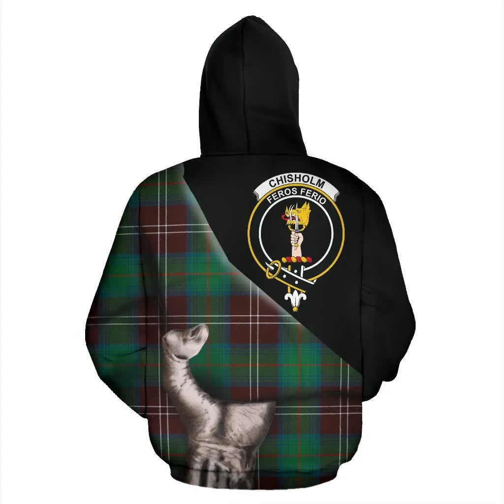 Printivon Chisholm Hunting Ancient Tartan Clan Crest Hoodie Patronage