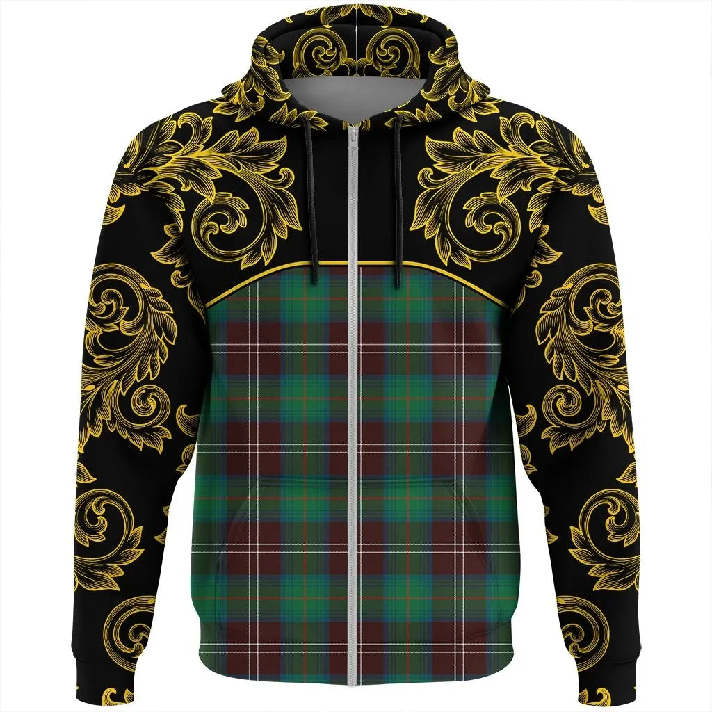 Printivon Chisholm Hunting Ancient Tartan Clan Crest Zip Hoodie Empire I
