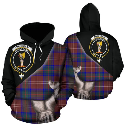 Printivon Chisholm Hunting Modern Tartan Clan Crest Hoodie Patronage