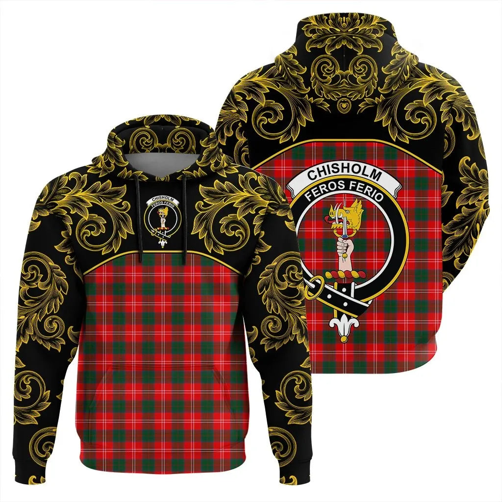 Printivon Chisholm Modern Tartan Clan Crest Hoodie Empire I