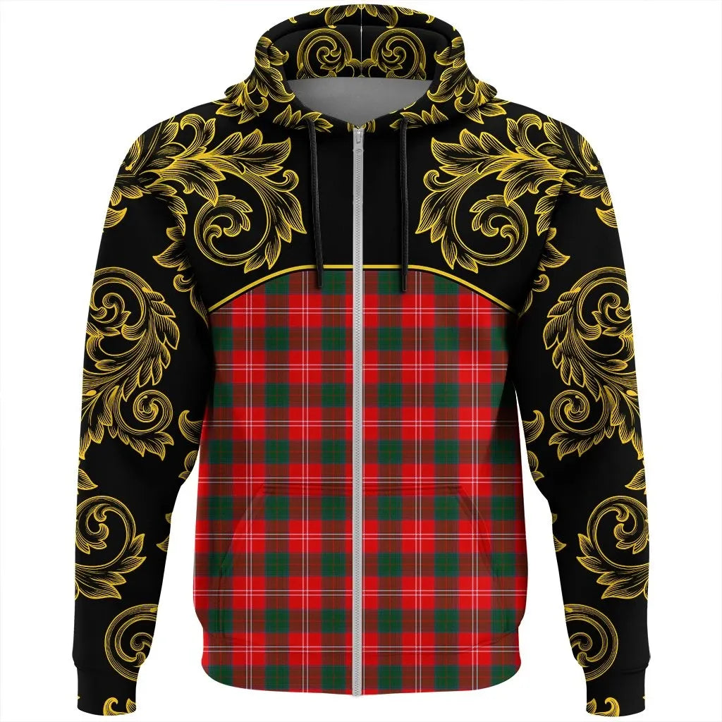 Printivon Chisholm Modern Tartan Clan Crest Zip Hoodie Empire I