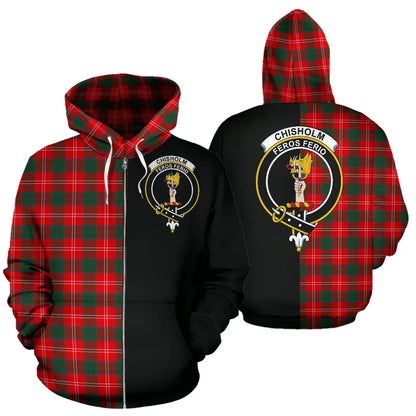 Printivon Chisholm Modern Tartan Hoodie Half Of Me