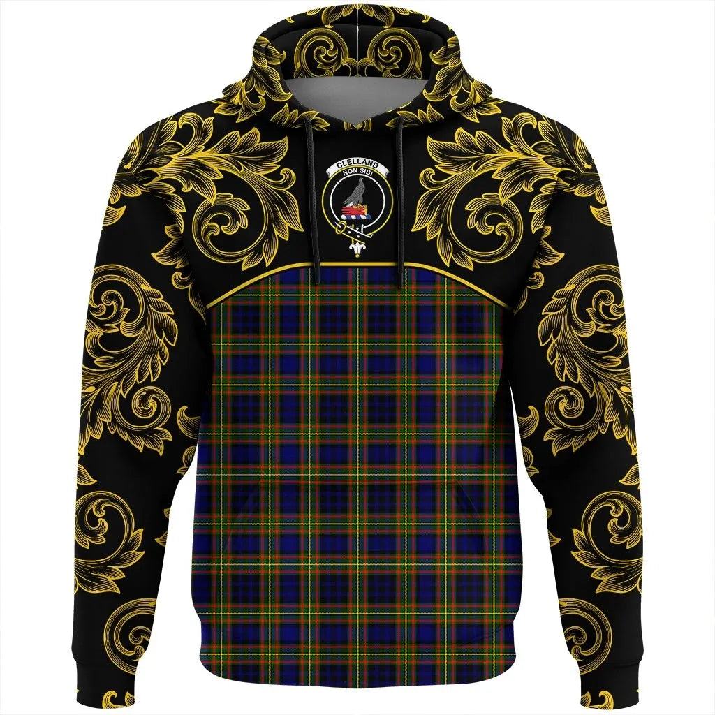 Printivon Clelland Modern Tartan Clan Crest Hoodie Empire I