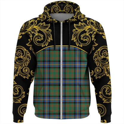Printivon Cochrane Ancient Tartan Clan Crest Zip Hoodie Empire I