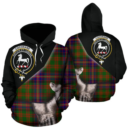 Printivon Cochrane Modern Tartan Clan Crest Hoodie Patronage