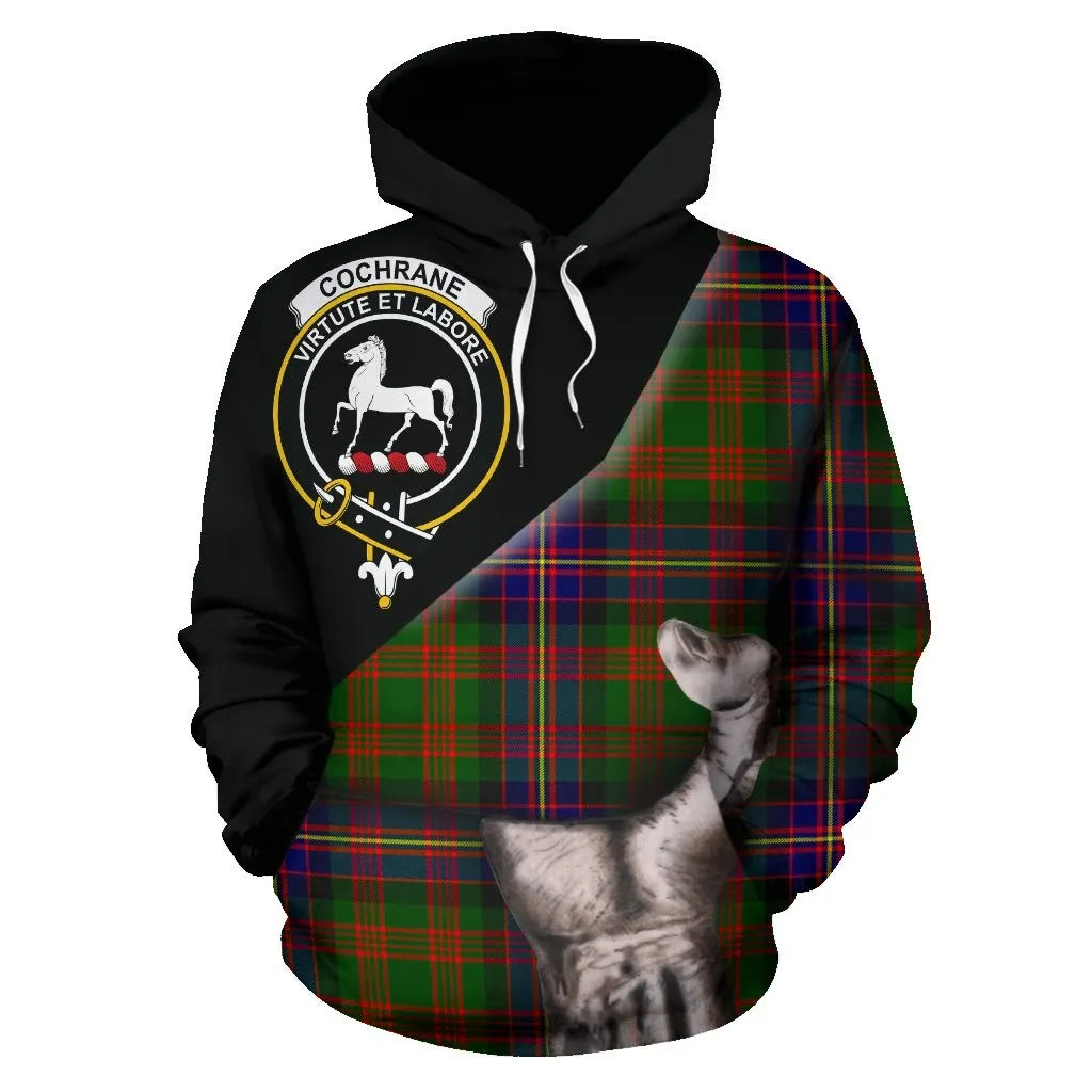 Printivon Cochrane Modern Tartan Clan Crest Hoodie Patronage