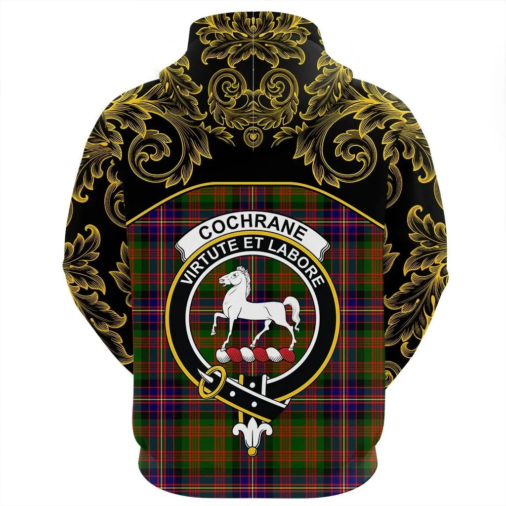Printivon Cochrane Modern Tartan Clan Crest Zip Hoodie Empire I