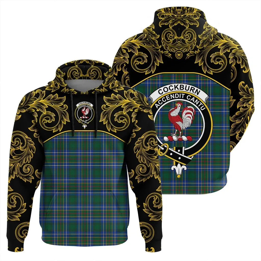 Printivon Cockburn Ancient Tartan Clan Crest Hoodie Empire I