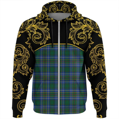 Printivon Cockburn Ancient Tartan Clan Crest Zip Hoodie Empire I