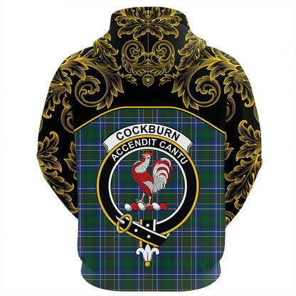 Printivon Cockburn Ancient Tartan Clan Crest Zip Hoodie Empire I