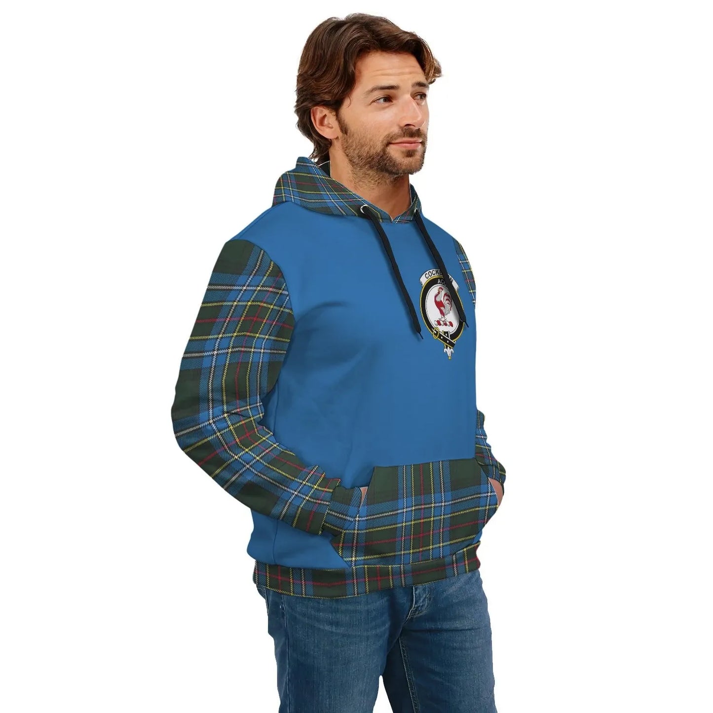 Printivon Cockburn Clans Tartan All Over Hoodie Sleeve Color