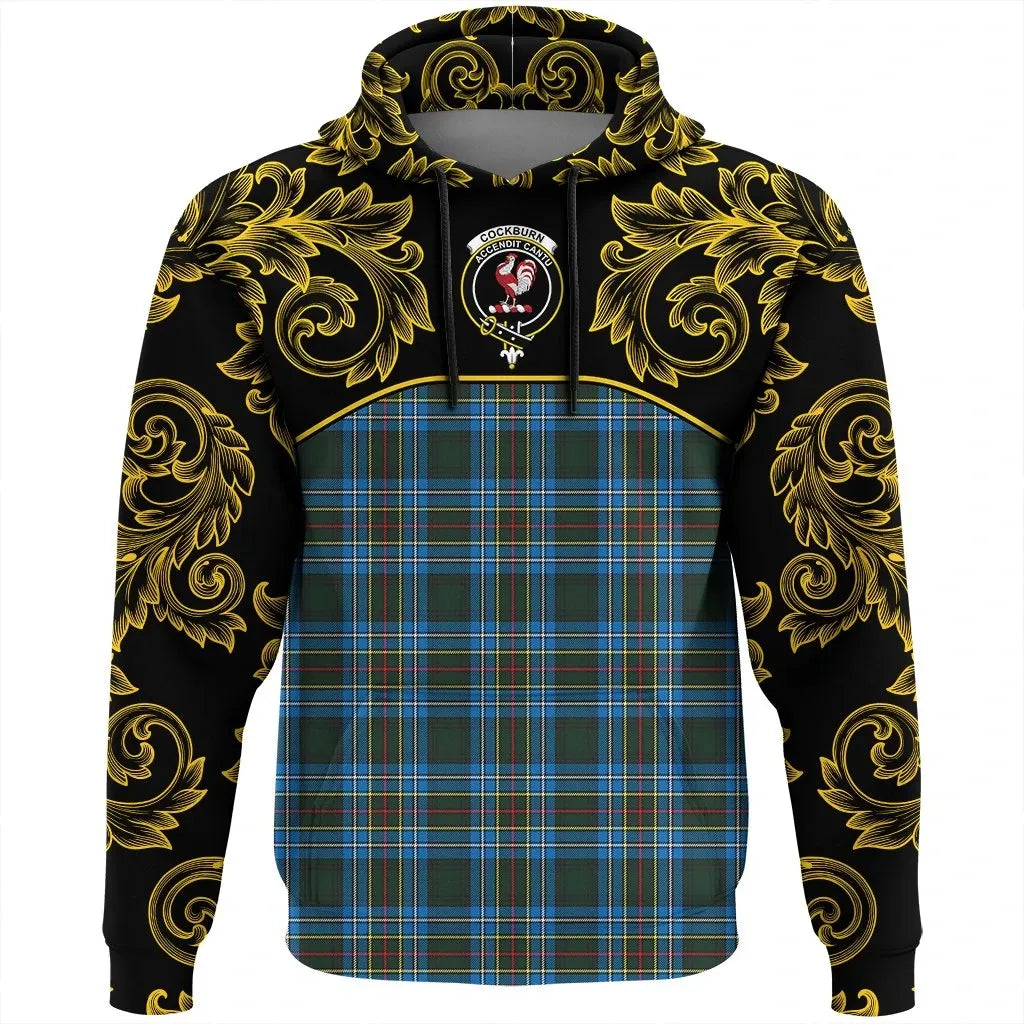Printivon Cockburn Modern Tartan Clan Crest Hoodie Empire I