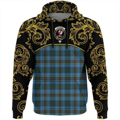 Printivon Cockburn Modern Tartan Clan Crest Hoodie Empire I