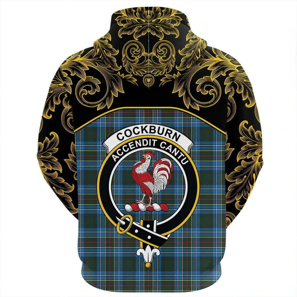 Printivon Cockburn Modern Tartan Clan Crest Hoodie Empire I