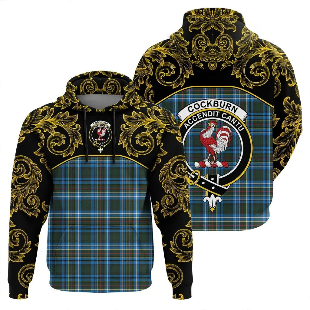 Printivon Cockburn Modern Tartan Clan Crest Hoodie Empire I