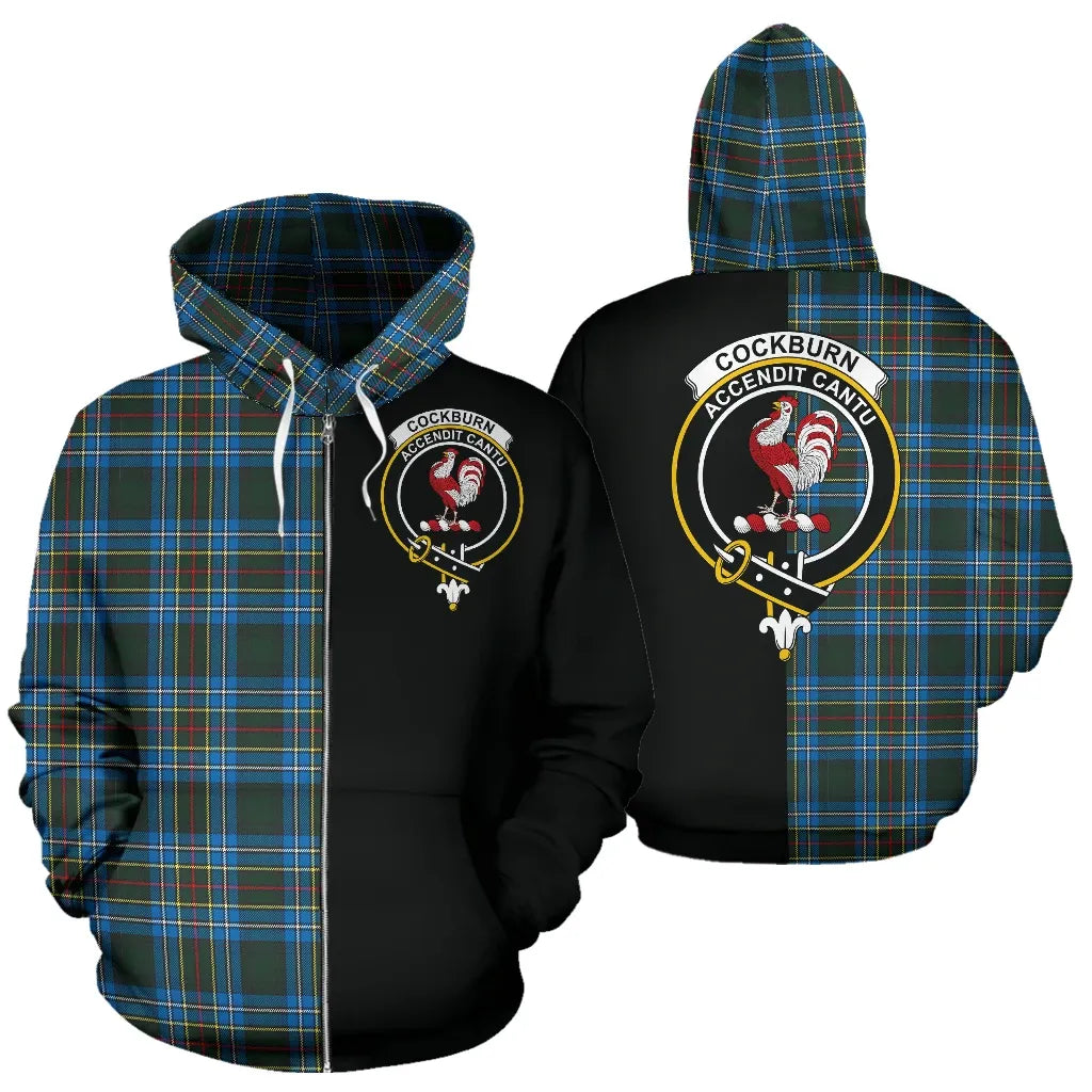 Printivon Cockburn Modern Tartan Hoodie Half Of Me