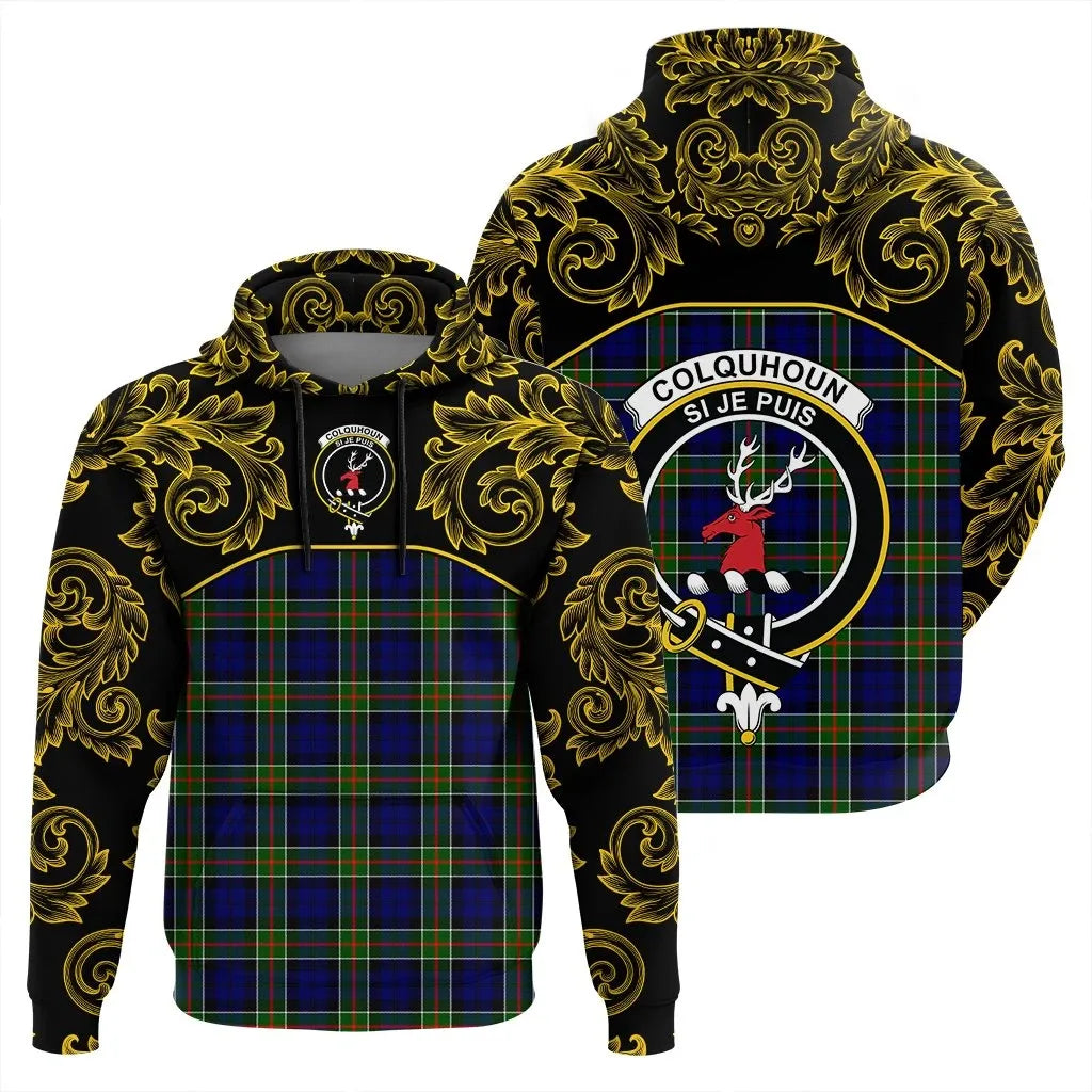 Printivon Colquhoun Modern Tartan Clan Crest Hoodie Empire I