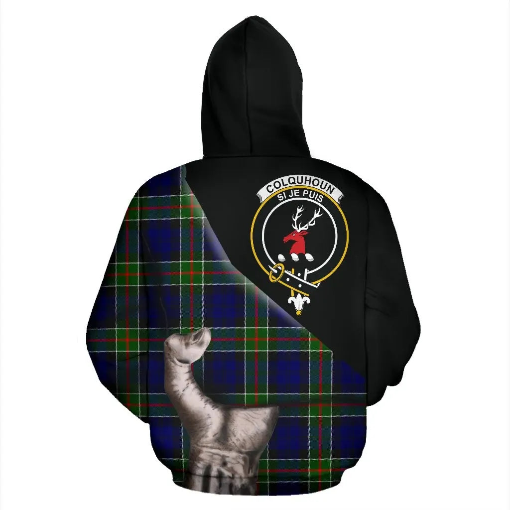 Printivon Colquhoun Modern Tartan Clan Crest Hoodie Patronage
