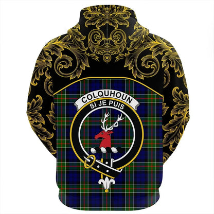 Printivon Colquhoun Modern Tartan Clan Crest Zip Hoodie Empire I