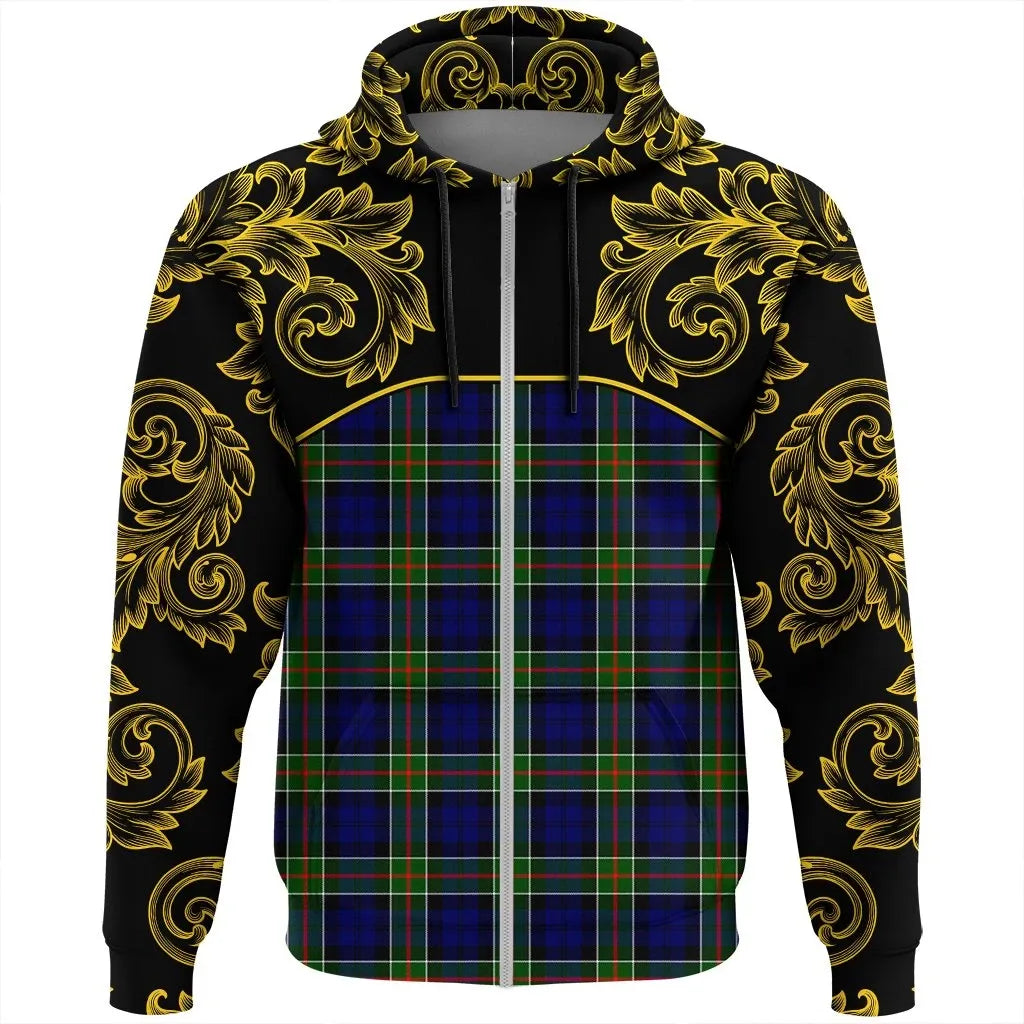 Printivon Colquhoun Modern Tartan Clan Crest Zip Hoodie Empire I