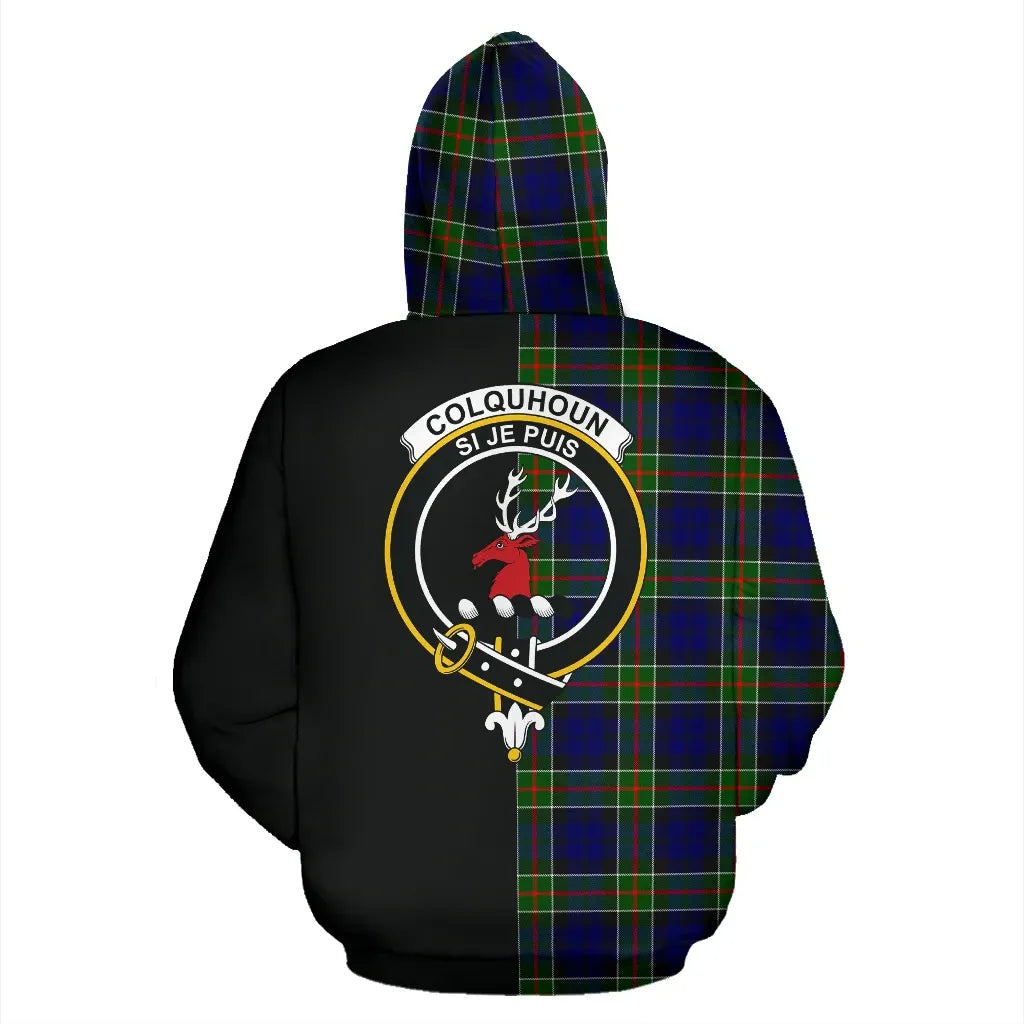 Printivon Colquhoun Modern Tartan Hoodie Half Of Me