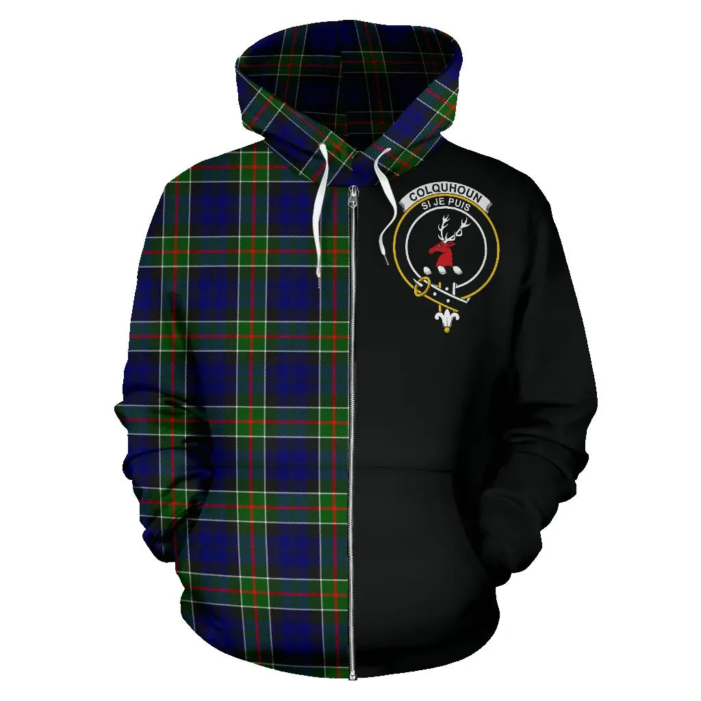 Printivon Colquhoun Modern Tartan Hoodie Half Of Me