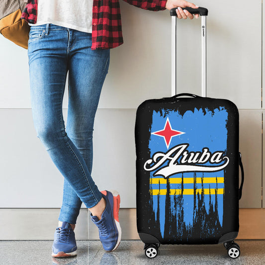 Aruba Grunge Flag Luggage Cover