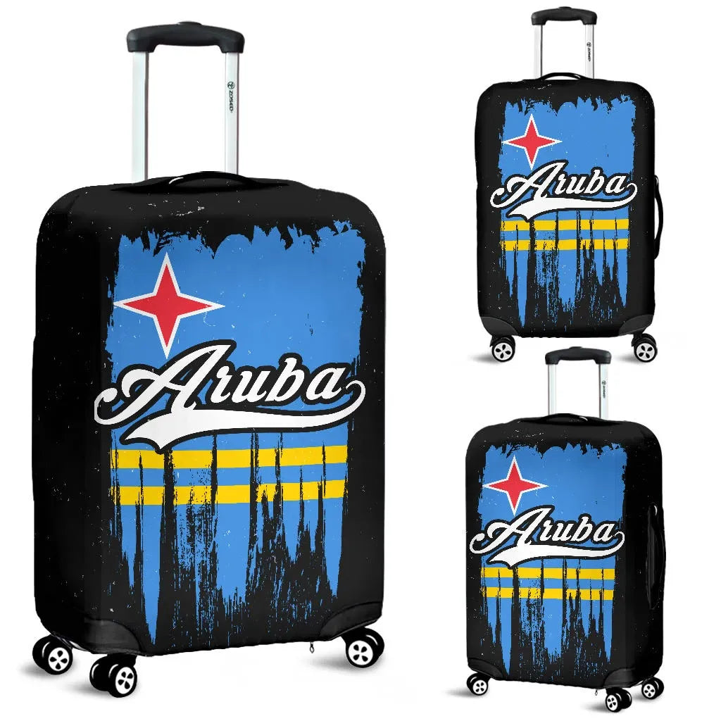 Aruba Grunge Flag Luggage Cover