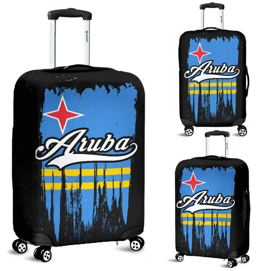 Aruba Grunge Flag Luggage Cover