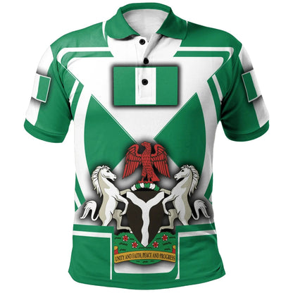 Nigeria Polo Shirt Nigerian Flag and Coat Of Arms Boa Me Na Me Mmoa Wo
