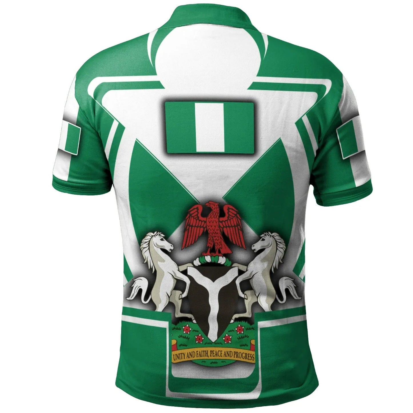 Nigeria Polo Shirt Nigerian Flag and Coat Of Arms Boa Me Na Me Mmoa Wo