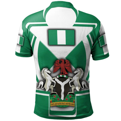 Nigeria Polo Shirt Nigerian Flag and Coat Of Arms Boa Me Na Me Mmoa Wo
