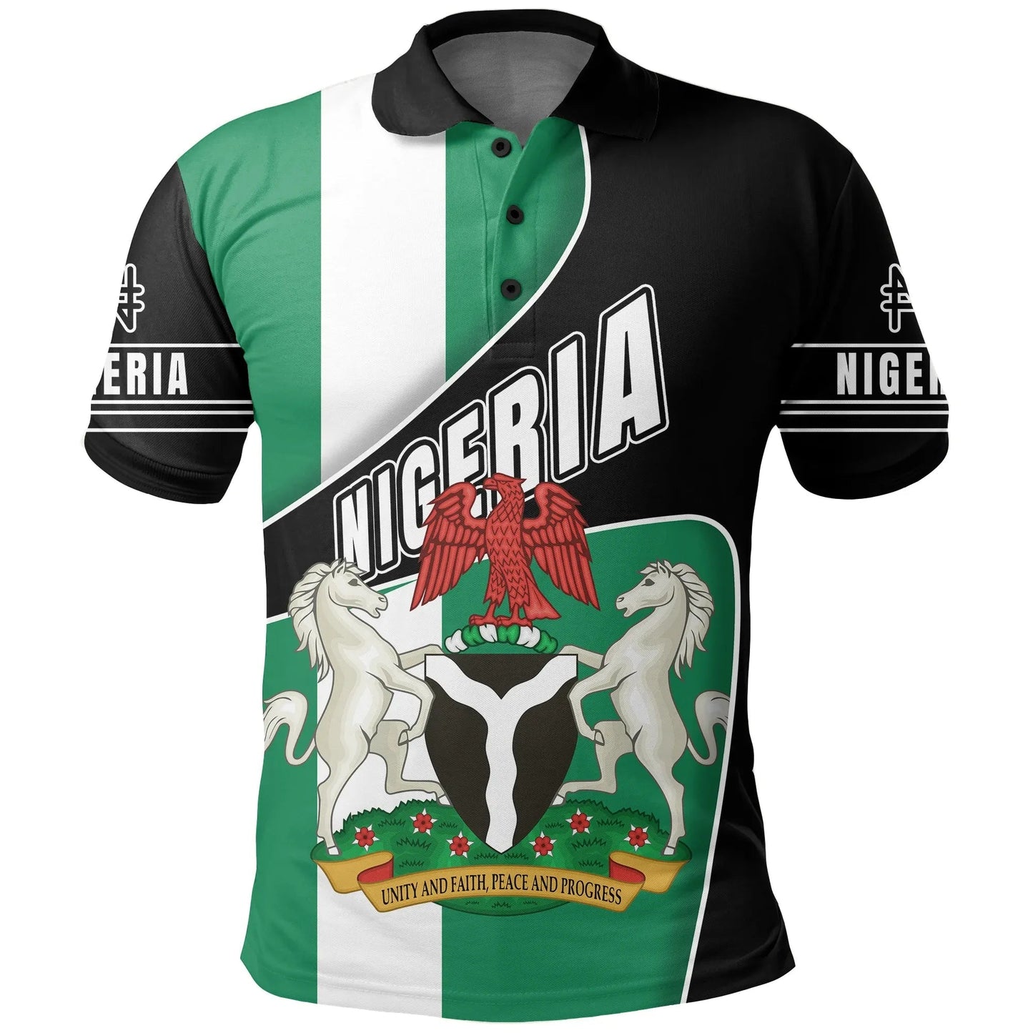Nigeria Polo Shirt, Nigeria Naira Golf Shirts