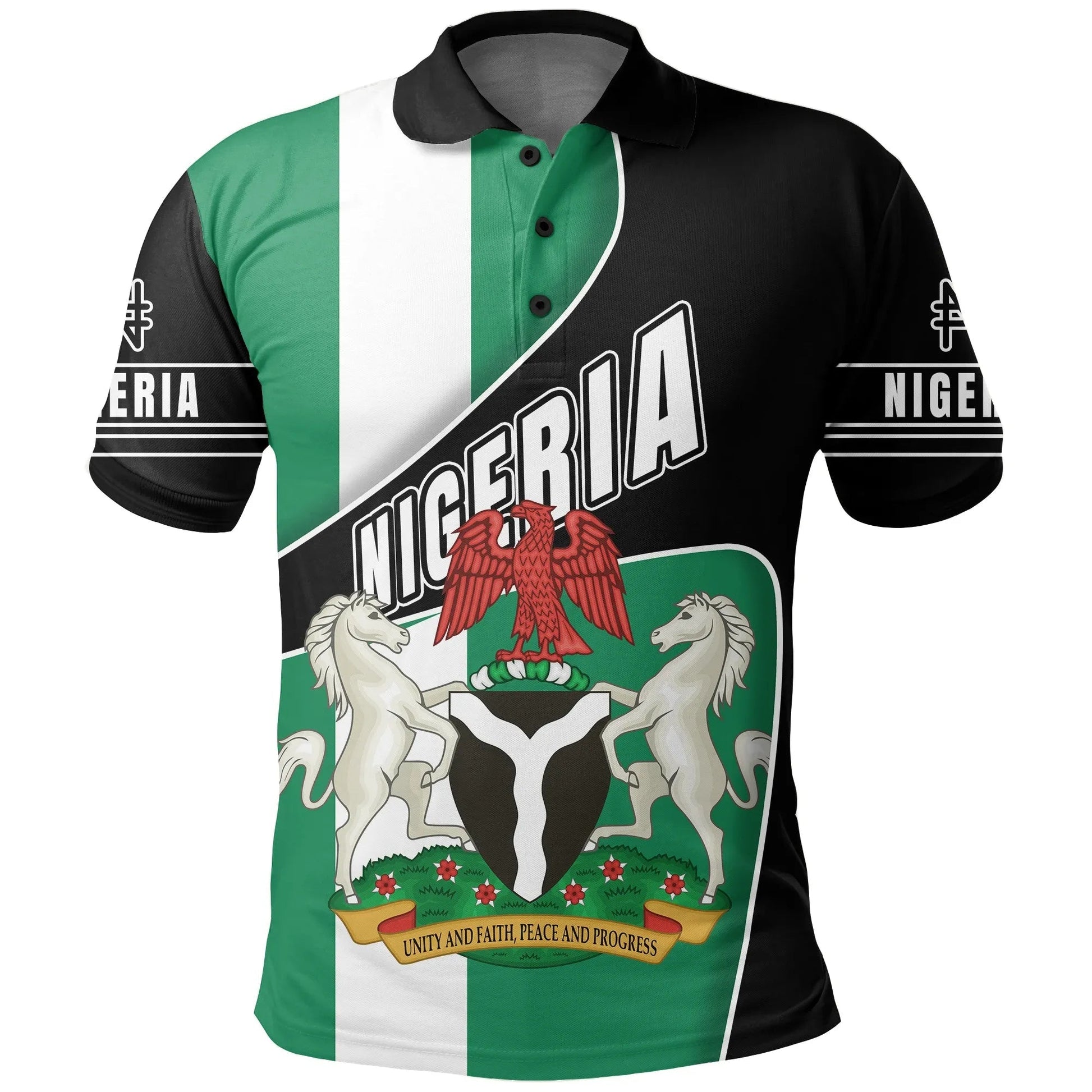 Nigeria Polo Shirt, Nigeria Naira Golf Shirts