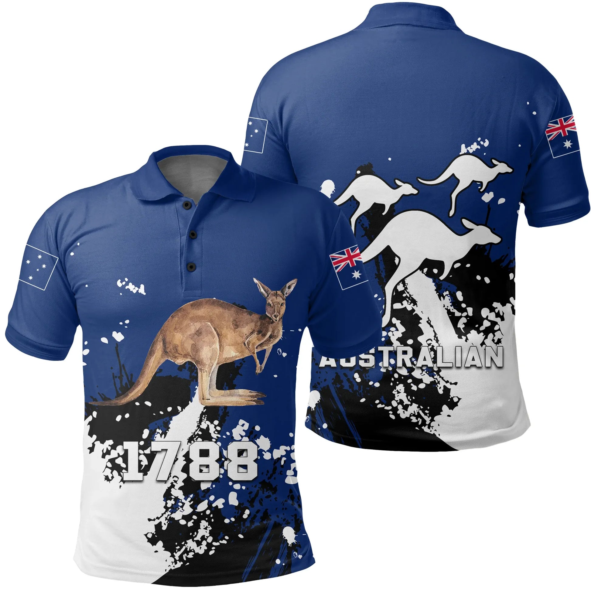 Australia Kangaroo Polo Shirt Spaint Style W