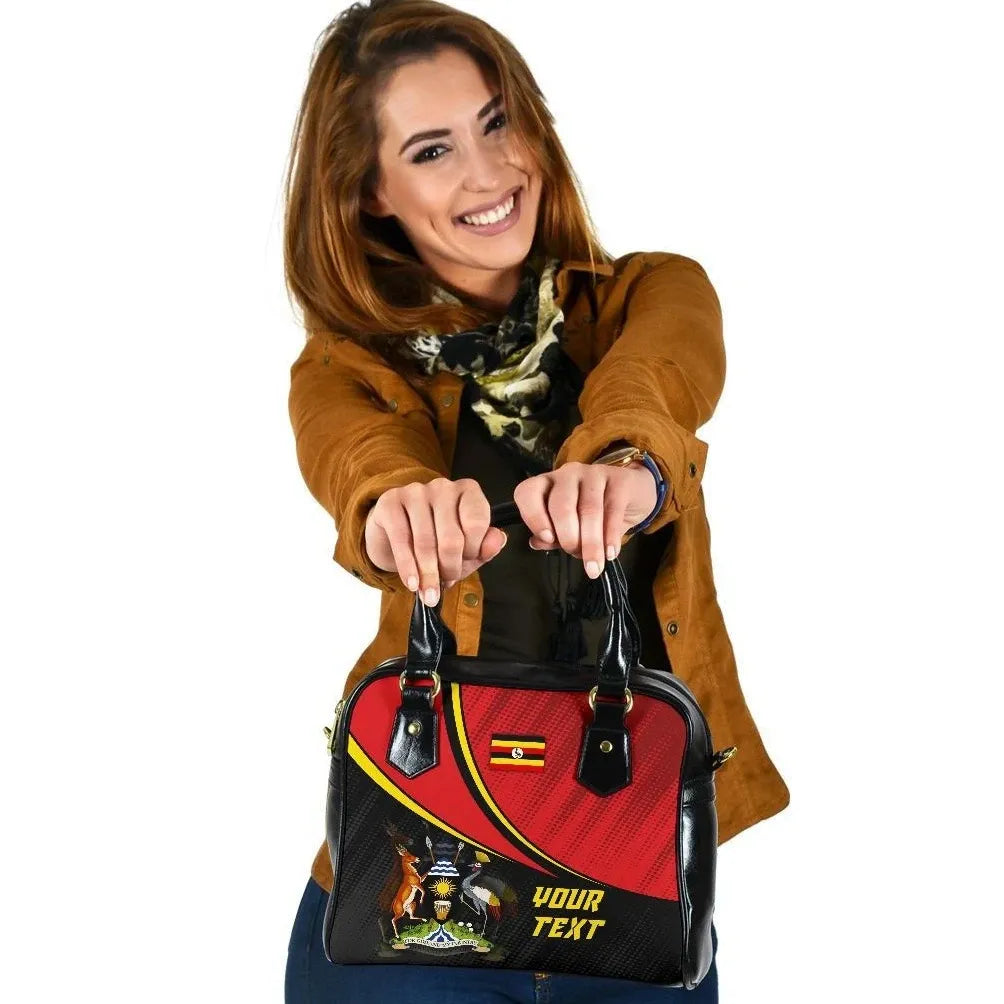 Uganda Personalised Shoulder Handbag National Flag