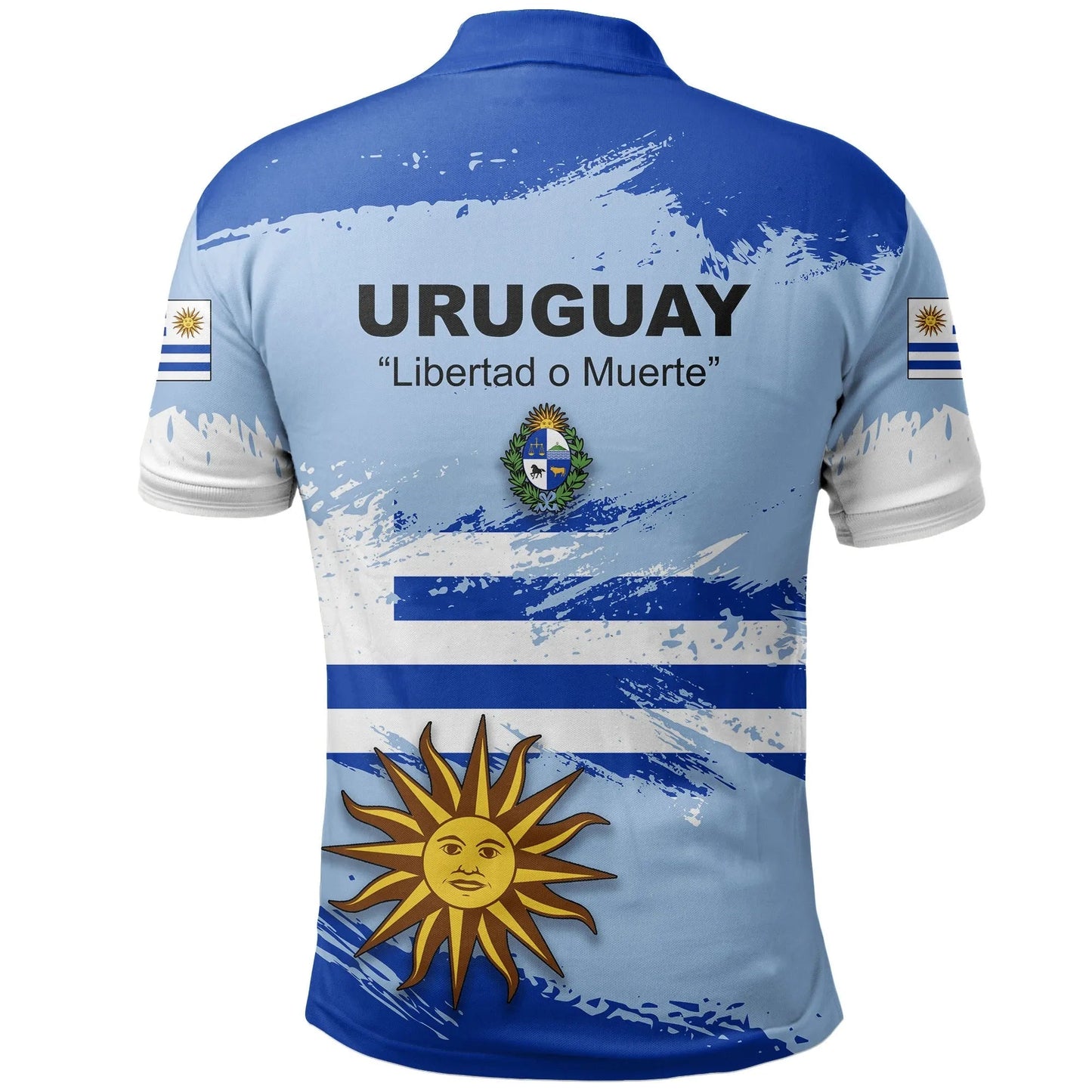 Uruguay Polo Shirt Uruguay Flag Brush