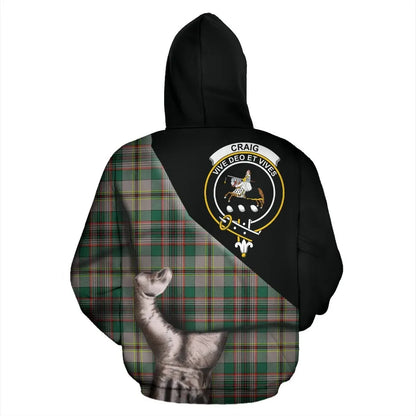 Printivon Craig Ancient Tartan Clan Crest Hoodie Patronage