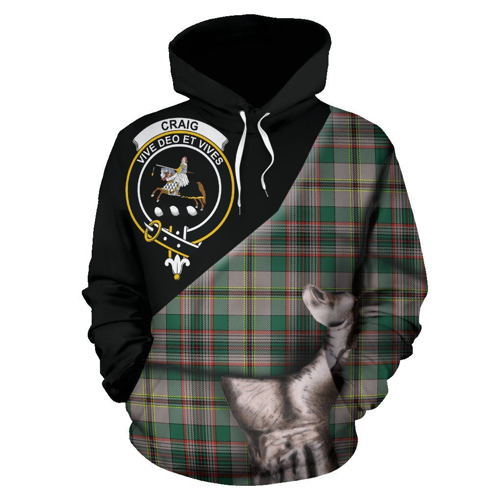 Printivon Craig Ancient Tartan Clan Crest Hoodie Patronage